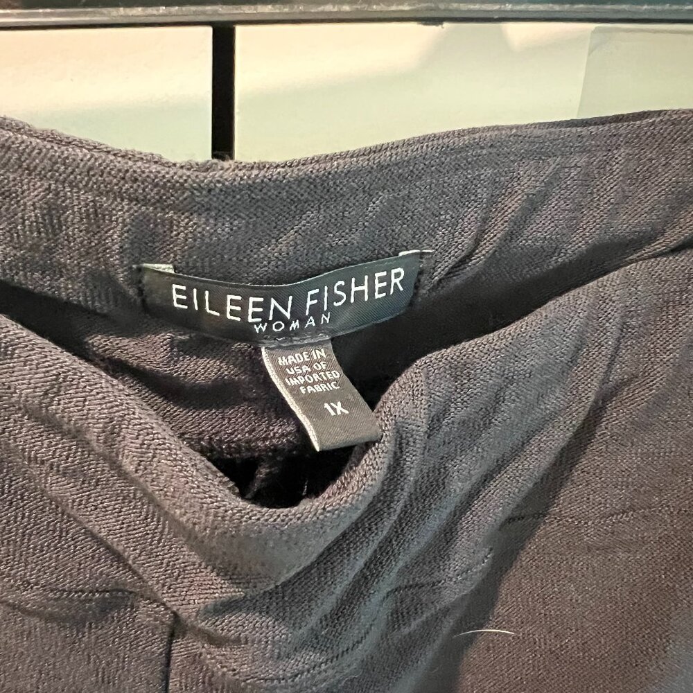 Eileen Fisher Dark Gray, Tencil Knit, Straight Leg Pant, Size 1X